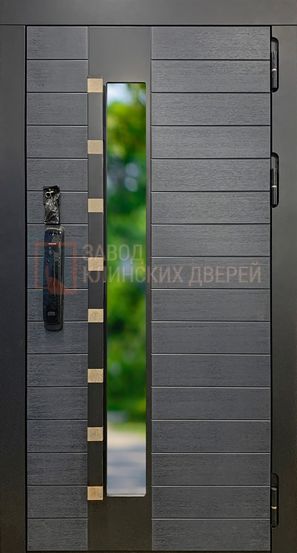 Входная металлическая дверь с виноритом с двух сторон со стеклом СТК-6 с виноритом с двух сторон со стеклом СТК-6